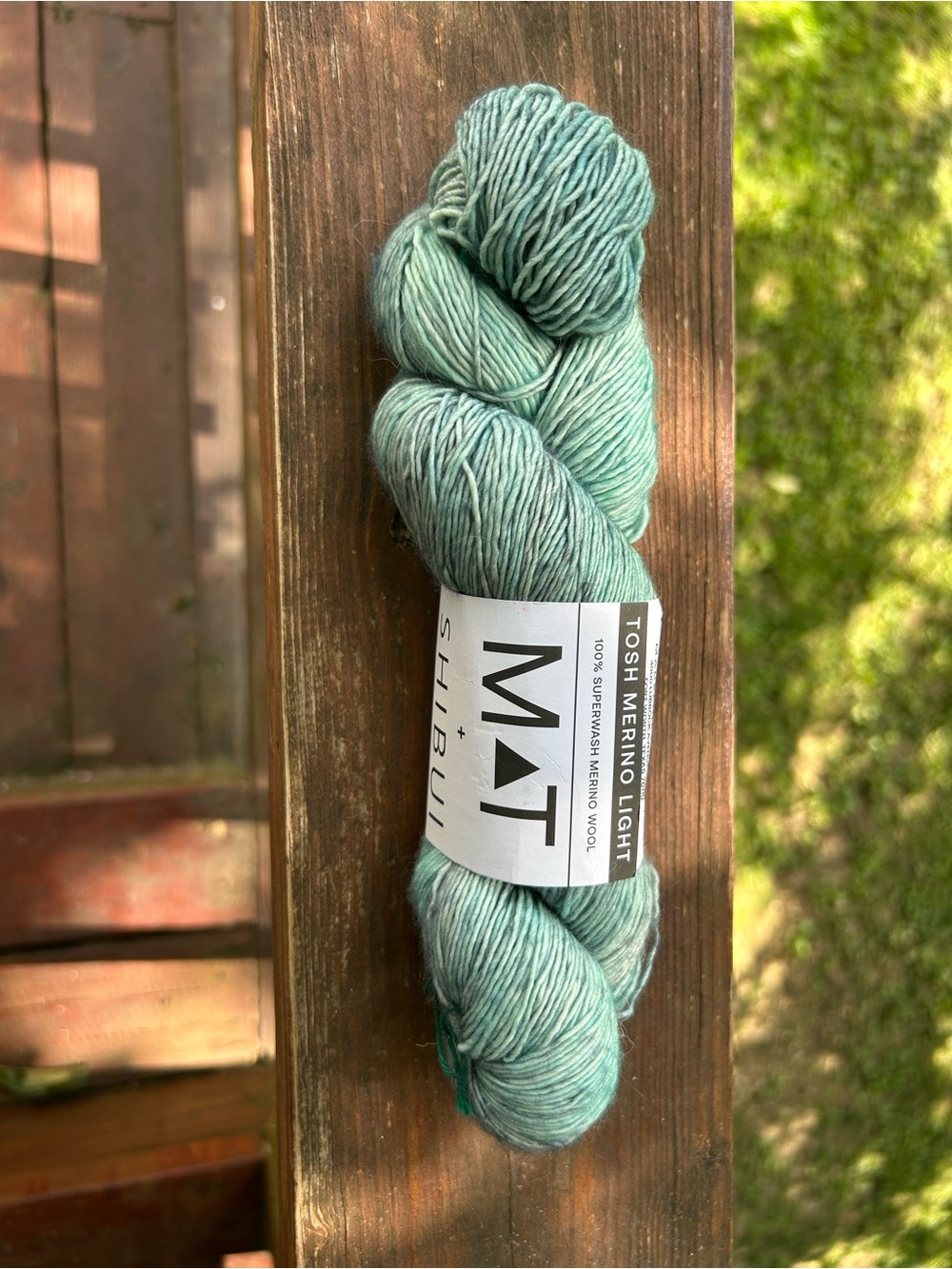 Madeline Sky Blue and Gray Yarn superwash wool